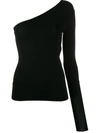 Stella Mccartney One-shoulder Knitted Top In Black