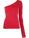 Stella Mccartney One-shoulder Knitted Top In Lipstick