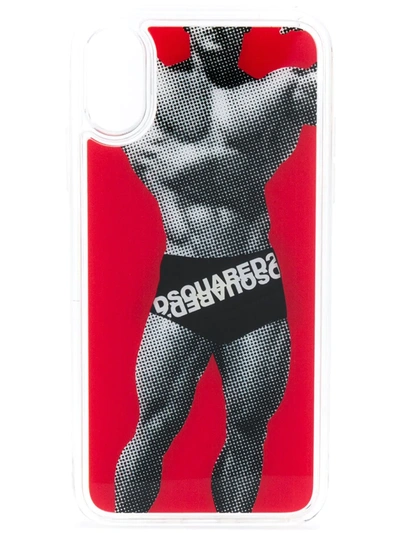 Dsquared2 Happy Leaf Logo Boxers Iphonex Case In Red