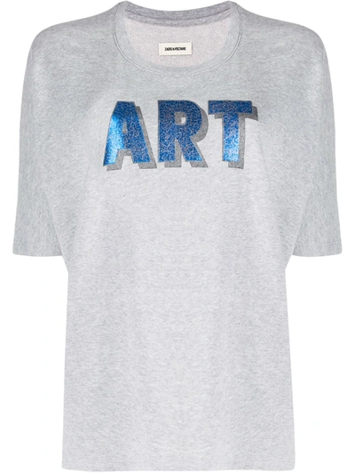 Zadig & Voltaire Art Print Short Sleeve T-shirt In Grey