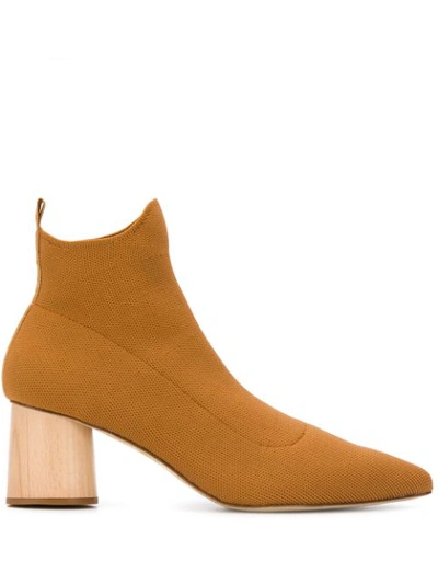 Nanushka Wooden Heel Boots In Brown