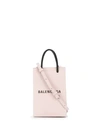 Balenciaga Mini Strap Detail Phone Holder In Pink