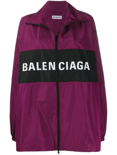 Balenciaga Zipped Lightweight Jacket In Purple