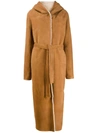 Liska Belted Coat In Brown