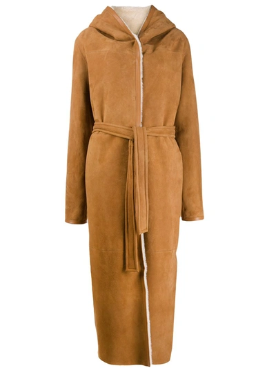 Liska Belted Coat In Brown