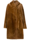 Liska Single Breasted Coat In Brown