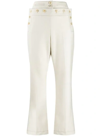 Marni High-rise Cropped Trousers In 00w13 Antic White