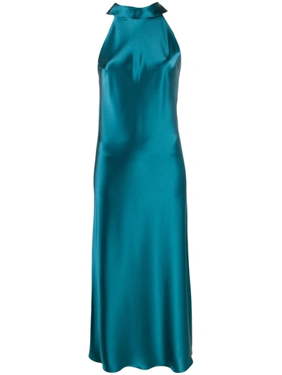 Galvan Sienna Cropped Dress In Blue