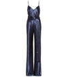 Galvan Metallic Slouchy Jumpsuit In Black