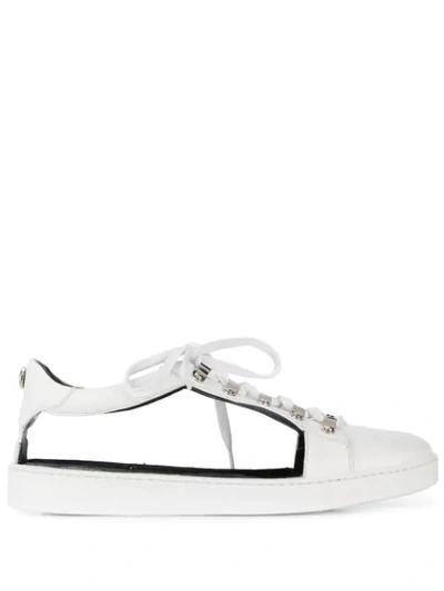 Balmain Cut-out Low-top Sneakers In White