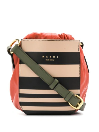 Marni Gusset Shoulder Bag In Black