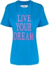 Alberta Ferretti Slogan Short-sleeve T-shirt In Light Blue