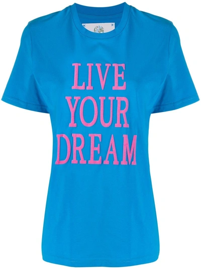 Alberta Ferretti Slogan Short-sleeve T-shirt In Blue