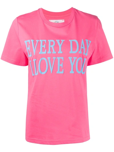 Alberta Ferretti Slogan Short-sleeve T-shirt In Fucsia