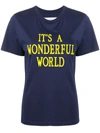 Alberta Ferretti Slogan Short-sleeve T-shirt In Blue