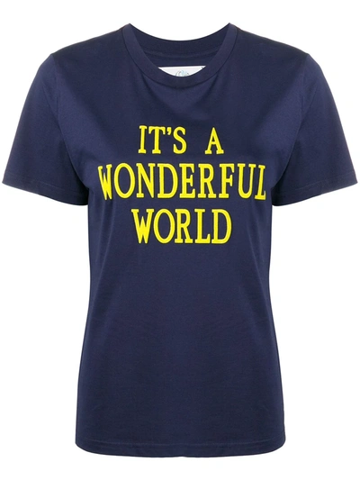 Alberta Ferretti Slogan Short-sleeve T-shirt In Blue