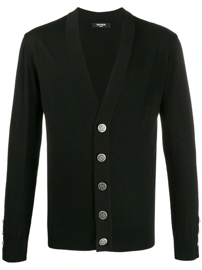 Balmain Knitted Cardigan In Black