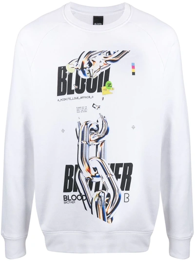 Blood Brother Broken Chain Print Sweatshirt In White