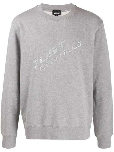 Just Cavalli Logo Print Sweatshirt In Grey