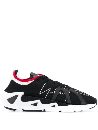 Y-3 Chunky Sole Sneakers In Black,white,red