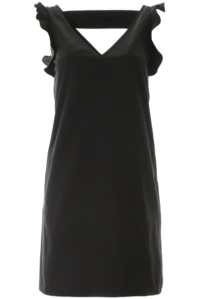 N°21 Ruffled Mini Dress In Black