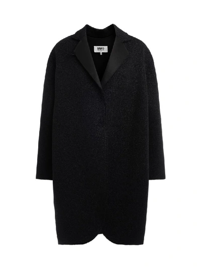 Mm6 Maison Margiela Model Black Over Coat In Nero