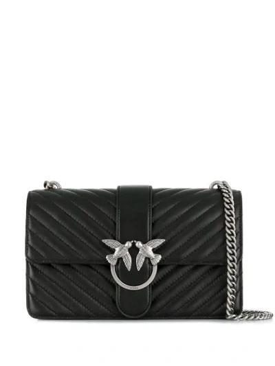 Pinko Love Mix Shoulder Bag In Black