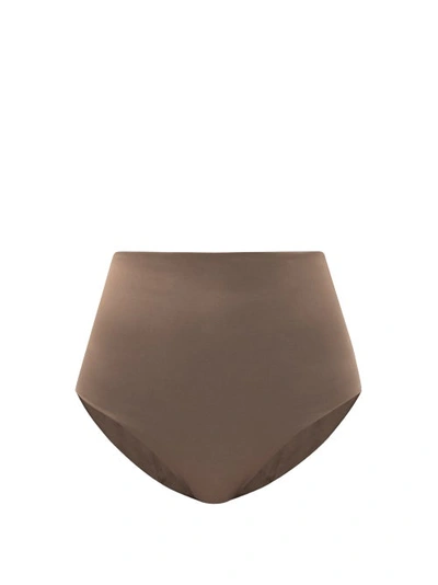 Asceno Deia High-waisted Bikini Bottoms In Brown
