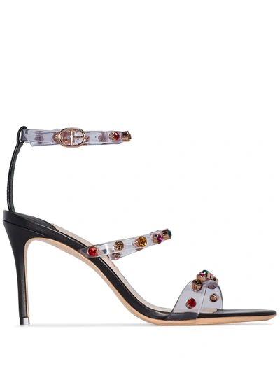 Sophia Webster Black Rosalind 85 Embellished Strap Sandals