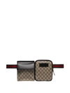 Gucci Gg Supreme Web-striped Belt Bag In Neutrals
