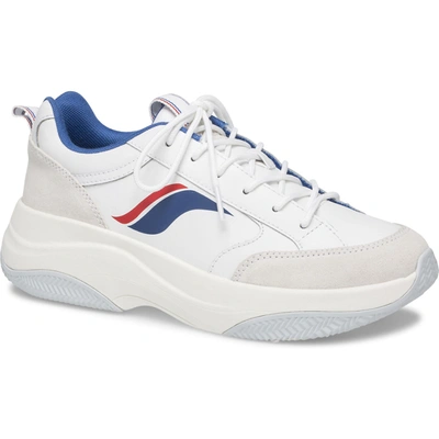 Keds K-89 Leather In White Blue Red
