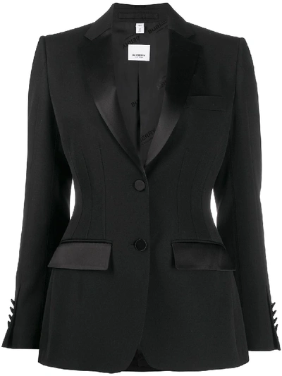 Burberry Single-breasted Fitted Blazer In Schwarz