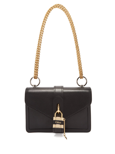 Chloé Aby Chain Leather Shoulder Bag In Black