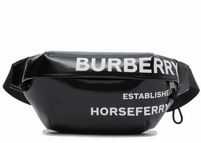 Pre-owned Burberry  Bum Bag Horseferry Print Medium Black