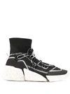 Kenzo Knitted High Top Sneakers In Black