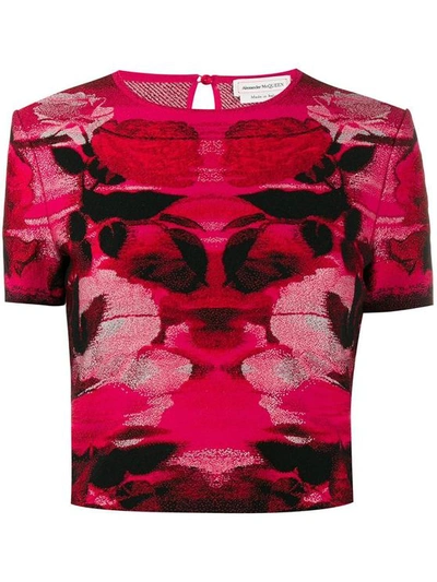 Alexander Mcqueen Women's 594990q1aj16030 Red Silk T-shirt