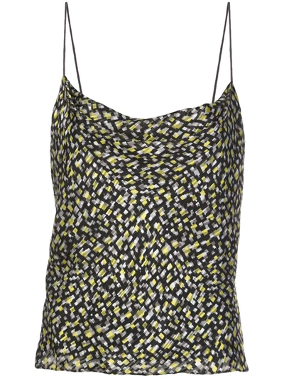Alice And Olivia Harmon Drapey Slip Tank In Green