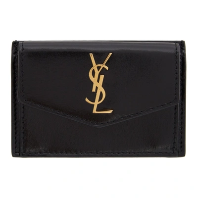 Saint Laurent Black Uptown Card Holder In 1000 Black