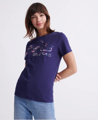 Superdry Vintage Logo Photo Rose Infill T-shirt In Navy