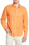 Tommy Bahama Sea Glass Breezer Original Fit Linen Shirt In Peach Melt