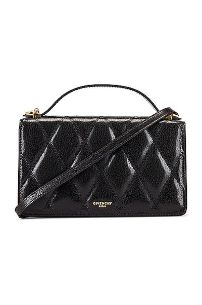Givenchy Gv3 Quilted Leather Strap Wallet Bag In Black