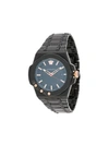 Versace Men's 45mm Studded Stainless Steel Bracelet Watch In Black
