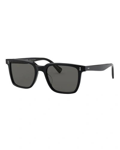 Oliver Peoples Men's Lachman Square Polarized Acetate Sunglasses In Black