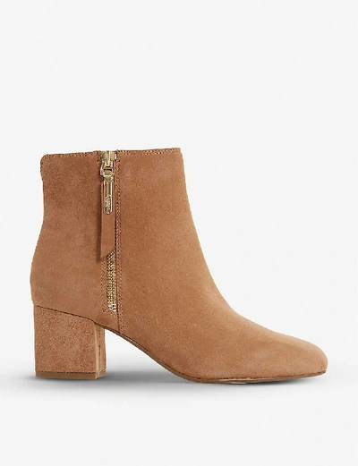 Dune Orlla Suede Ankle Boots In Camel-suede