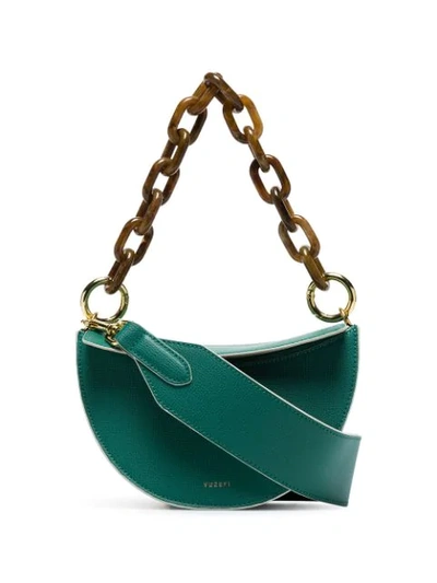 Yuzefi Doris Leather Shoulder Bag In Green