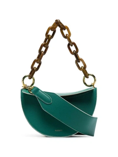 Yuzefi Doris Leather Shoulder Bag In Green ModeSens