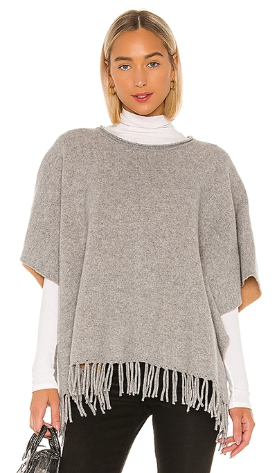 Swtr Double Sided Poncho In Elephant & Brown Sugar