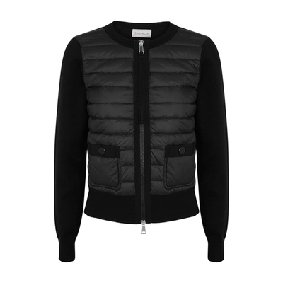 Moncler Black Quilted Shell And Wool Jacket