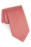 Ferragamo Contrast Gancini Silk Classic Tie In F.rosso