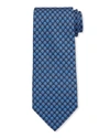 Ferragamo Contrast Gancini Silk Classic Tie In Blue